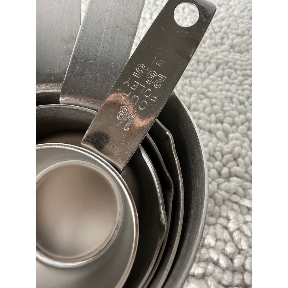 Stainless Steel Measuring Cups Set of 5‎ Silver Nested Kitchen Tools 16334 - Picture 4 of 12